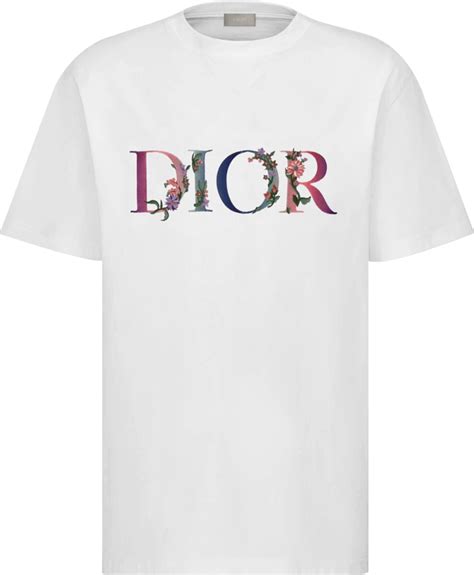 dior flowers t-shirt|Dior Flowers Shirt White Cotton Poplin .